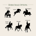 Horse image options include: Cross Country Jumper, Jumper 1, Jumper 2, Eventer Canter, Dressage, Half Pass Trot